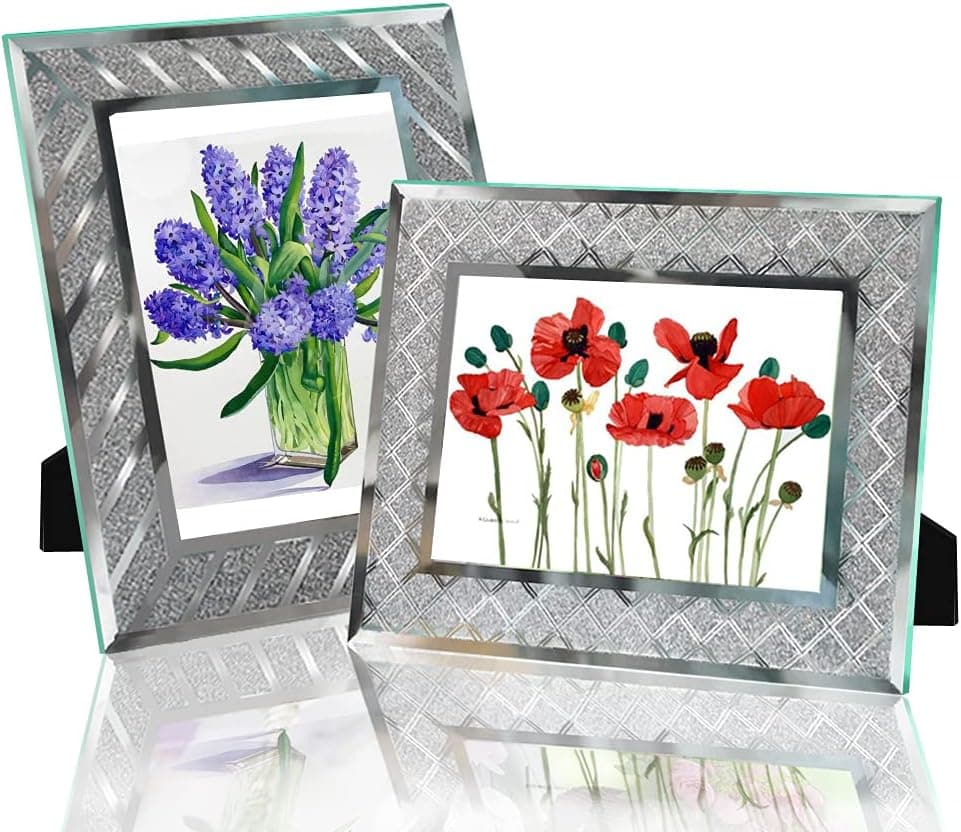SixCivet Picture Frames,4x6 Glass Picture Frames,Set of 2 Picture Frames Fit Photo 4 by 6 Inch for Tabletop Display