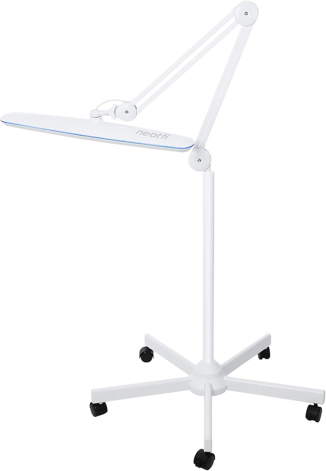 Neatfi XL 2,200 Lumens LED Task Lamp with Floor Stand, 24W, 117 Pcs SMD LED, 23 Inches Ultra Wide Lamp, 4 Level Brightness, Dimmable, Eye-Caring LED Lamp, Glare Free, 5 Wheel Rolling Base