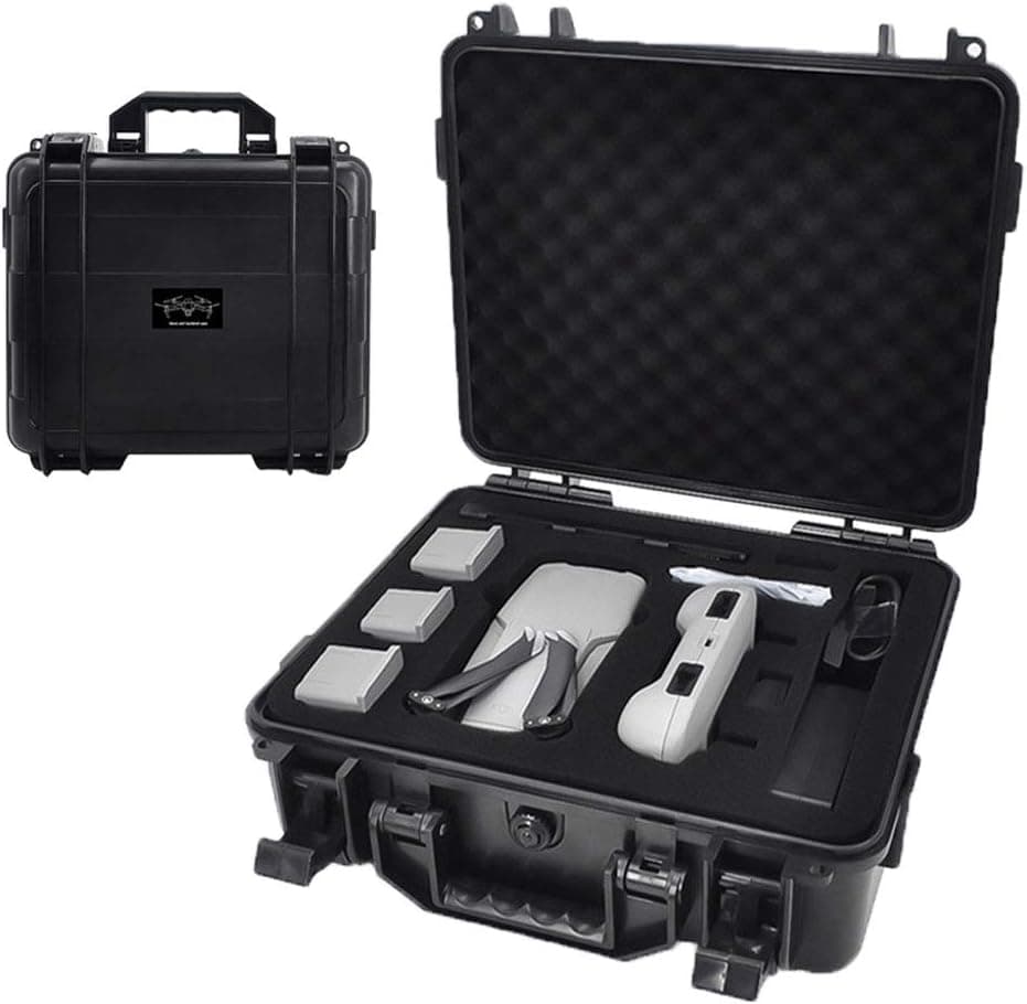 Waterproof Hard Carrying Case Storage Bag Compatible with DJI Mavic Air 2/2S Fly More Combo, Fit for Remote Controller, 3 Extra Batteries,Battery Charger and Accessories