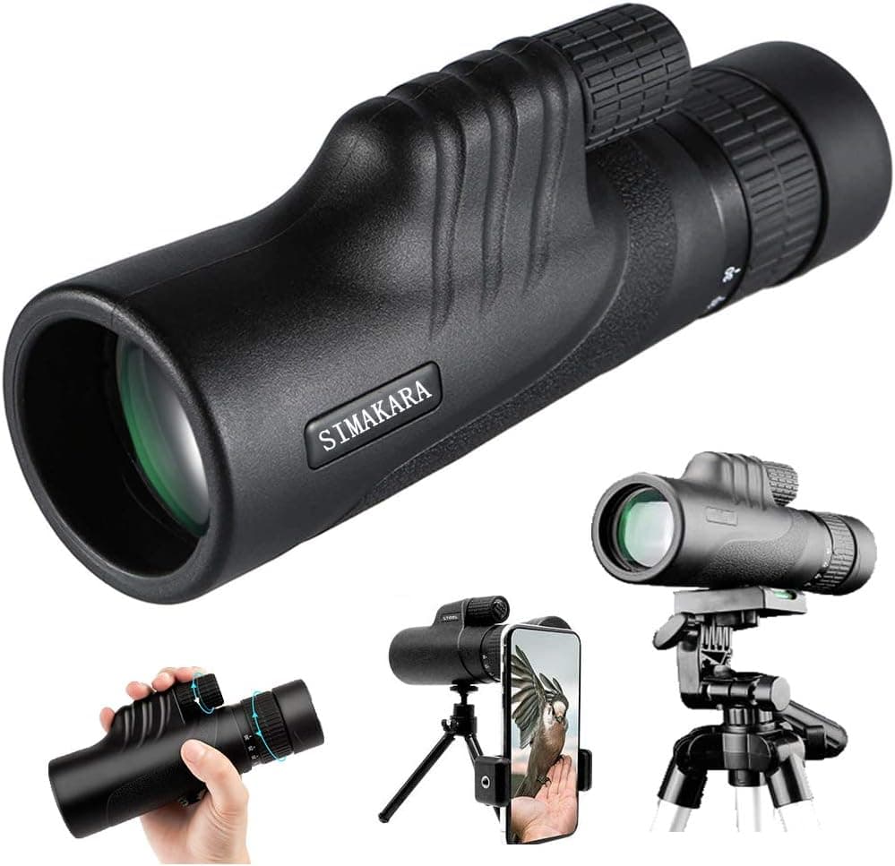 High Power Prism Monocular Telescope, 10-30X42 HD Zoom Monoculars for Adults Bird Watching, Waterproof Pocket Compact Monocular Ideal for Traveling Wildlife - BAK4 FMC Lens - Phone Adapter Tripod