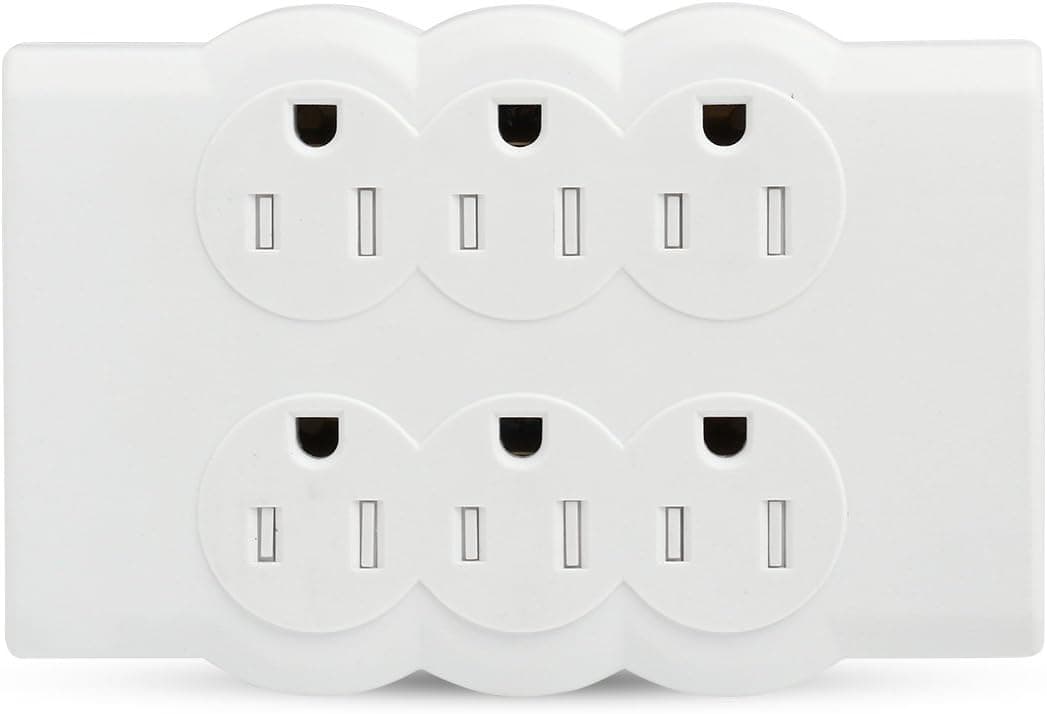 BULL Wall Mounted Electrical Outlet Surge Protector Power Strip White, Portable Mini Wall Tap Socket, UL Listed,200 Joules