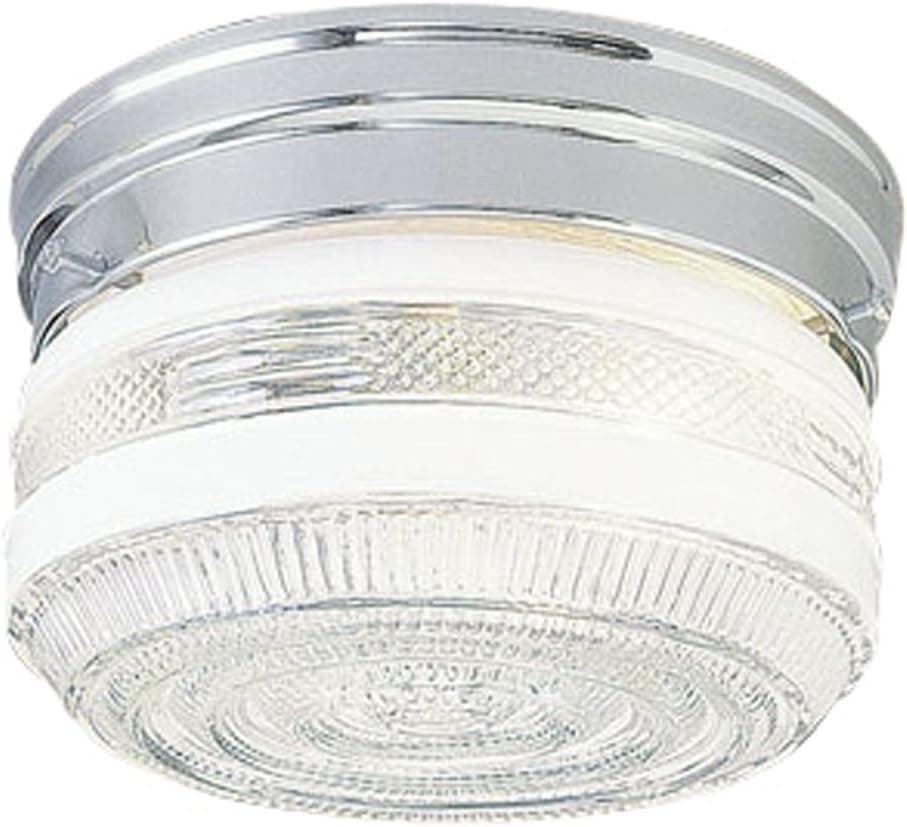 Livex 6076-05 Flush Mount in Chrome Clear Glass 1-light 3" H X 6" W X 6" D