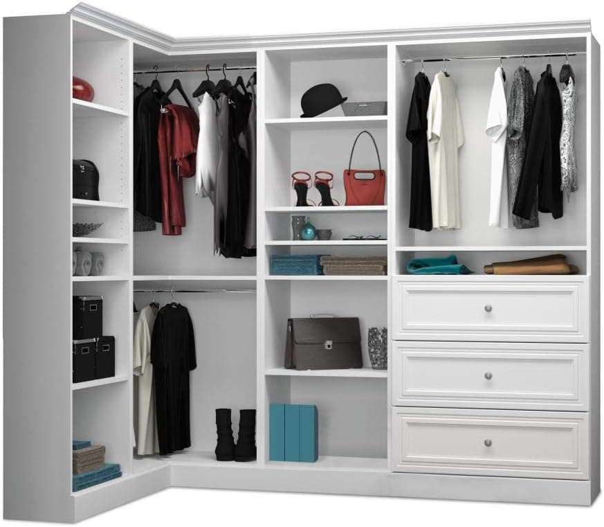 Bestar Versatile Walk-in Closet Organizer, White