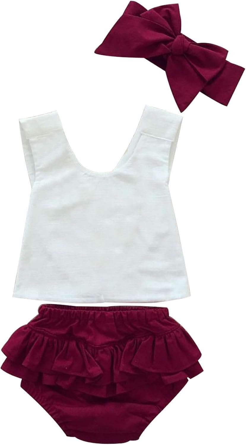 Mud Kingdom Baby Girls Clothes Sets Ruffle 3-Piece