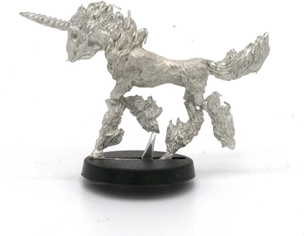 Stonehaven Flaming Undead Unicorn Miniature Figure (for 28mm Scale Table Top War Games) - Made in USA