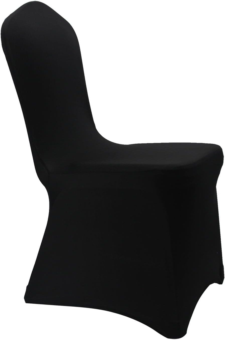 WELMATCH Black Stretch Spandex Chair Covers - 12 pcs Wedding Party Dining Scuba Elastic Chair Covers (Black, 12)