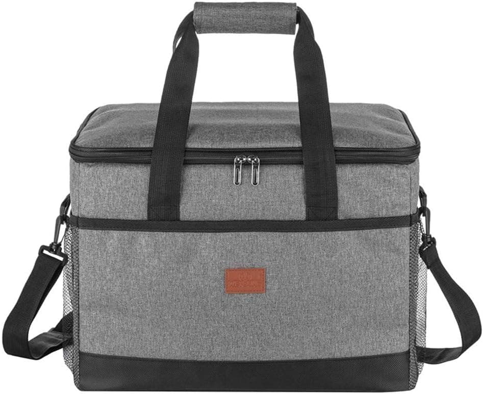 Collapsible Cooler Bag Insulated 33L, Insulated Picnic Lunch Bag Large Soft Cooler Bag for Outdoor/Camping/BBQ/Travel, Grey