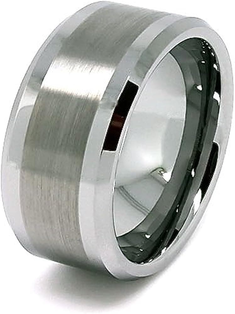 Blue Chip Unlimited Unique 10mm Great Satin Center Tungsten Carbide Wedding Band (Available in Sizes 5-17)