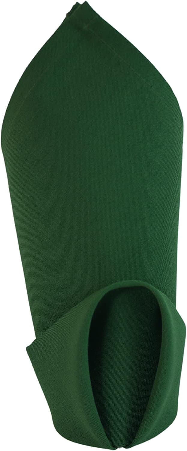 Weavric Cloth Dinner Napkin Bulk, Set of 12, 20 X 20 Inches Wrinkle-Free Washable Reusable Forest Green Linen Table Napkins with Hemmed Edge for Wedding, Party, Hotel, Restaurant