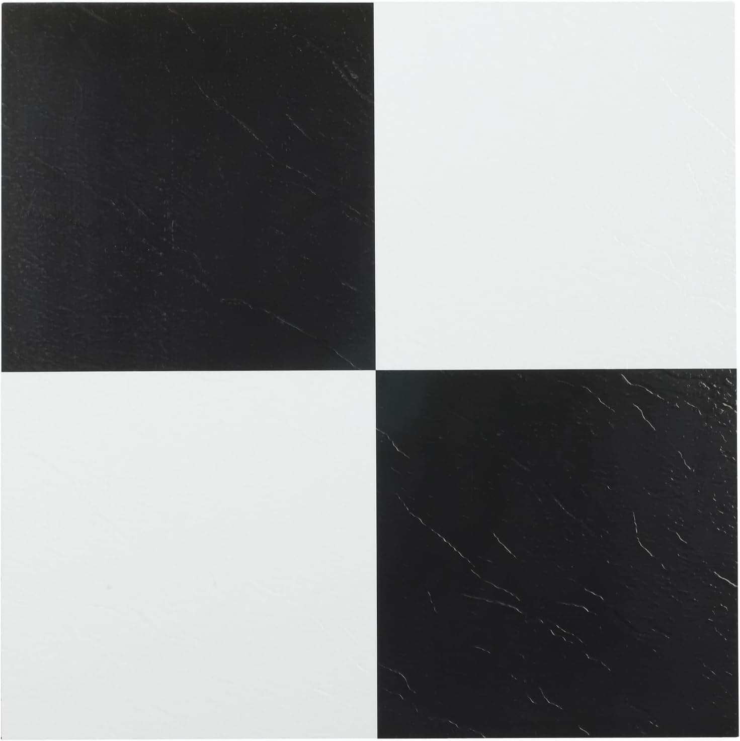 Nexus Self Adhesive 12-Inch Vinyl Floor Tiles, 20 Tiles - 12" x 12", Black & White Slate Pattern - Peel & Stick, DIY Flooring for Kitchen, Dining Room, Bedrooms & Bathrooms by Achim Home Decor