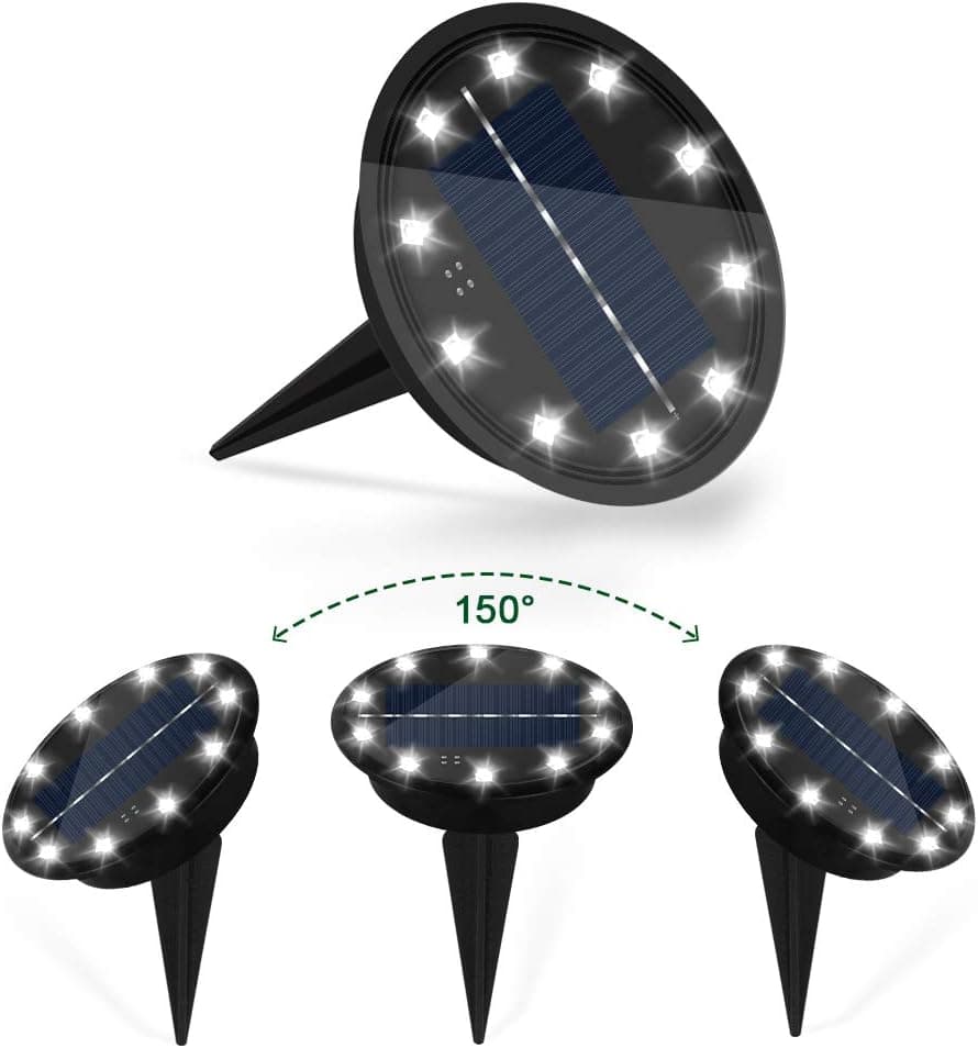 RINLNOY Solar Ground Lights，10 LED Solar Garden Lights,Waterproof LandscapeLawn Light， Pathway Lights Solar Powered for Yard Deck Lawn Patio Walkway