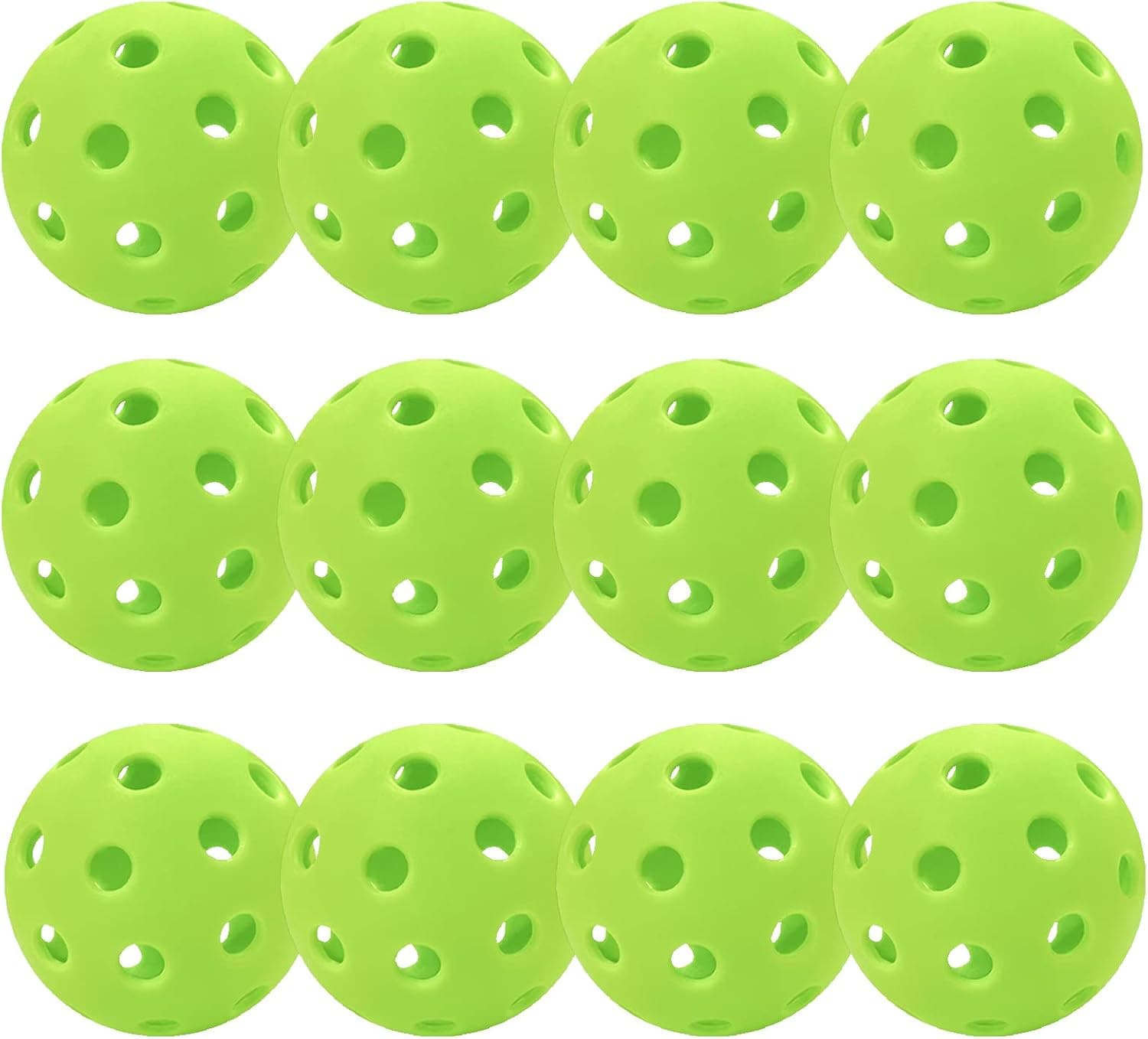 Eupboron 12 Pack Pickleball Balls Outdoor 40 Holes Training Pickle Ball