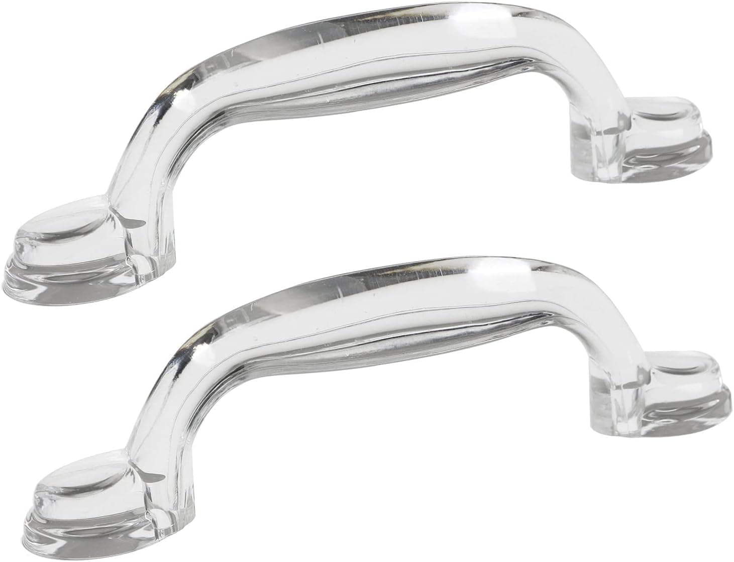 PZRT 2pcs Transparent Acrylic Drawer Knobs Pull Handles Dresser Pulls Glass Look Kitchen Cabinet Door Handle Pull, Adhesive Type
