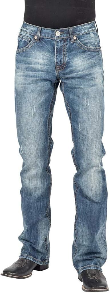 Stetson Mens Blue 100% Cotton Curved X Jeans