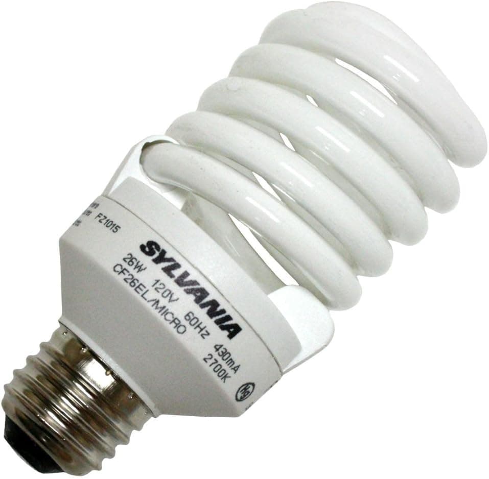 OSRAM Sylvania GIDDS-611105 611105 Dulux El Ecologic Spiral Compact Fluorescent Lamp, Micro-Mini, 26W, 2700K, Medium Base, 120V s
