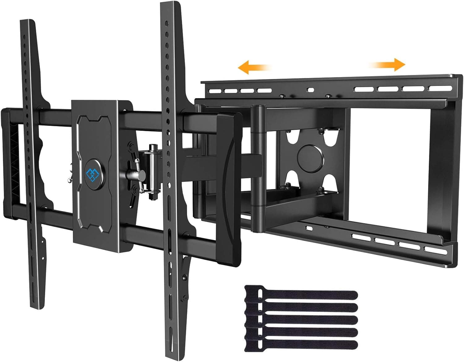 Full Motion TV Mount Sliding for TV Centering - Fits 37-75 Inch Flat Curved TVs up to 132 lbs, Max VESA 600x400mm - Universal TV Mount Fits 16-24 Studs or Spacing, Extends 23.82 Inch by PERLESMITH