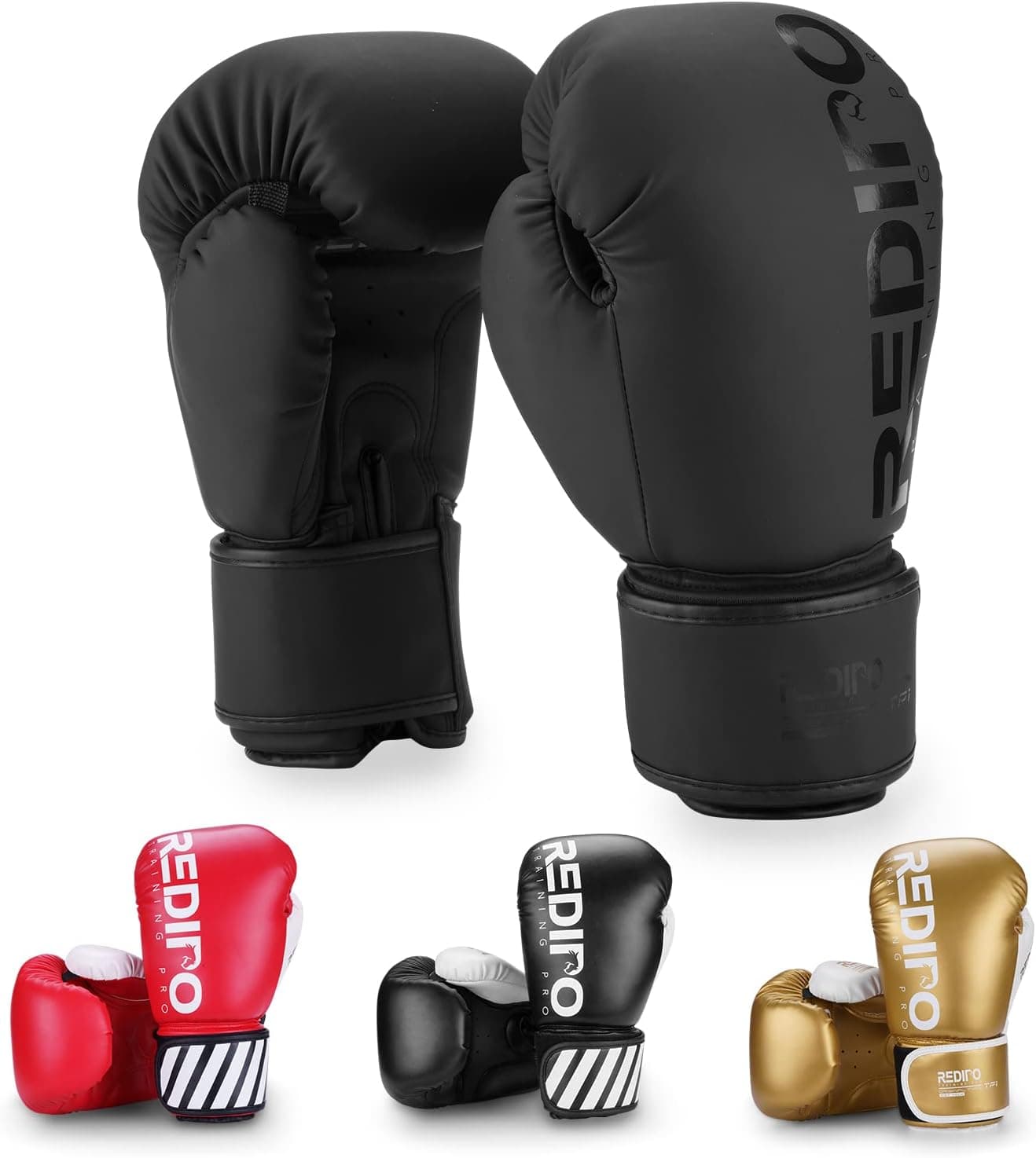 Redipo Boxing Gloves for Men & Women, Premium Leather Sparring Heavy Bag Training Gloves, Pro Punching Bag Gloves for Muay Thai, Kickboxing, MMA