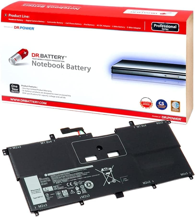 DR. BATTERY NNF1C HMPFH Laptop Battery Compatible with Dell XPS 13 9365 Series 13-9365-D6801TS 13-9365-D6701TS 13-9365-D6705TS 13-9365-D3605TS 13-9365-D5505TS 9365 2-in-1 0HMPFH [7.6V/5940mAh/46Wh]