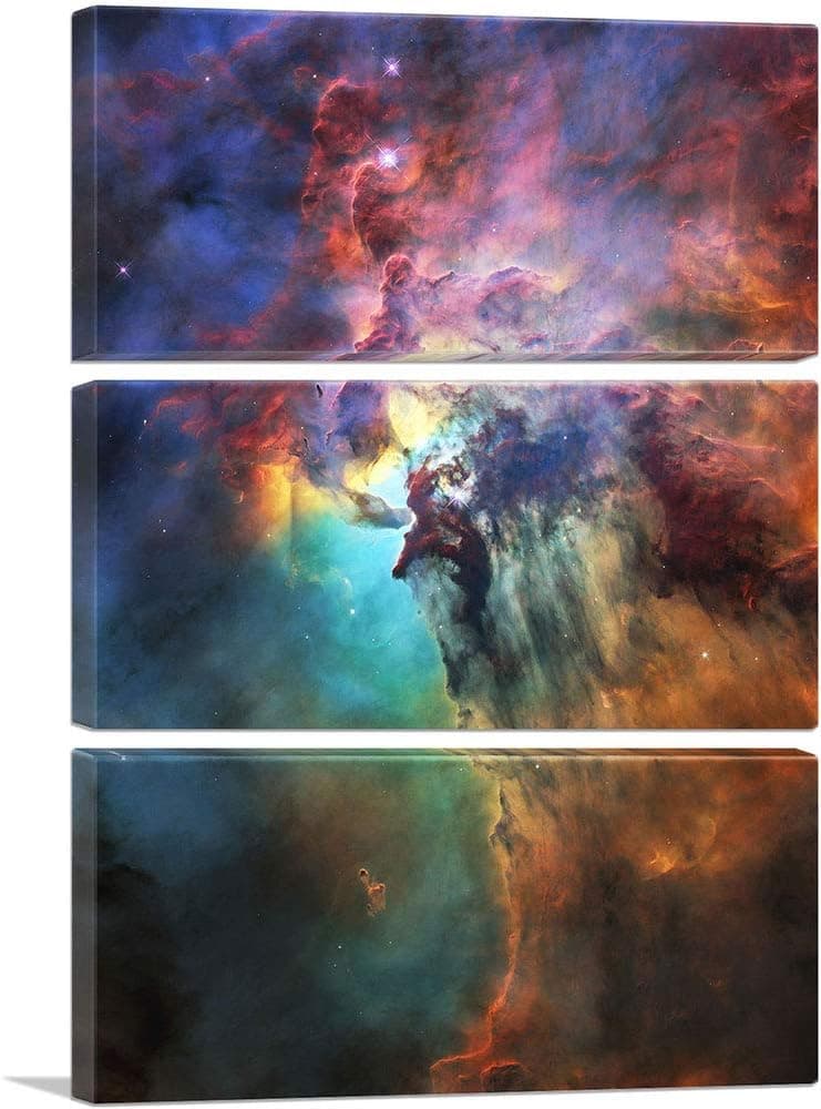 ARTCANVAS Hubble Telescope Lagoon Nebula Canvas Art Print - 60" x 40" (1.50" Deep) (3-Piece)
