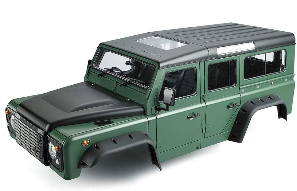 INJORA RC Car Body Shell 313mm Wheelbase Car Shell KIT D110 Defender Body Shell for 1/10 RC Crawler TRX4 Axial SCX10 90046 (Green)