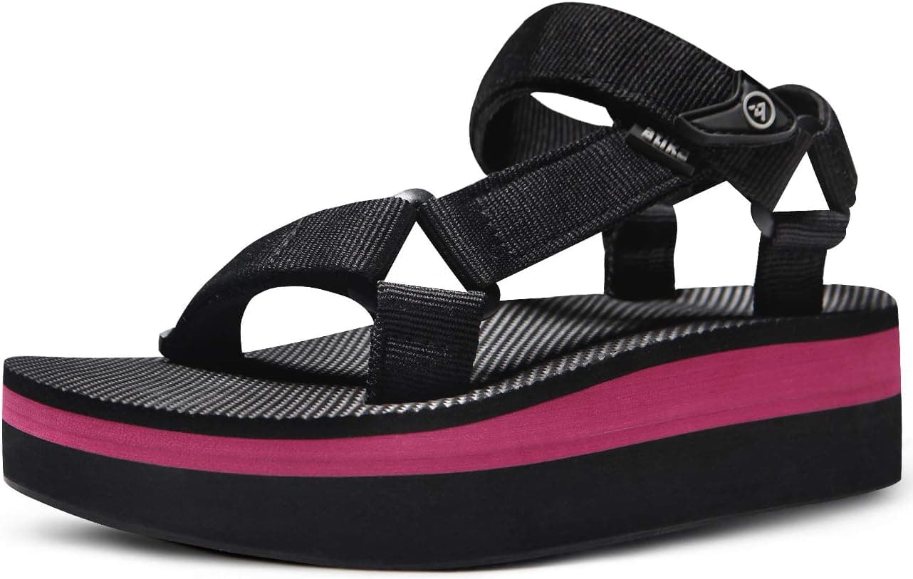 atika Women's Islander Flatform Sandals, Outdoor Strap Walking Summer Sandals, Water Beach Sandals with Arch Support
