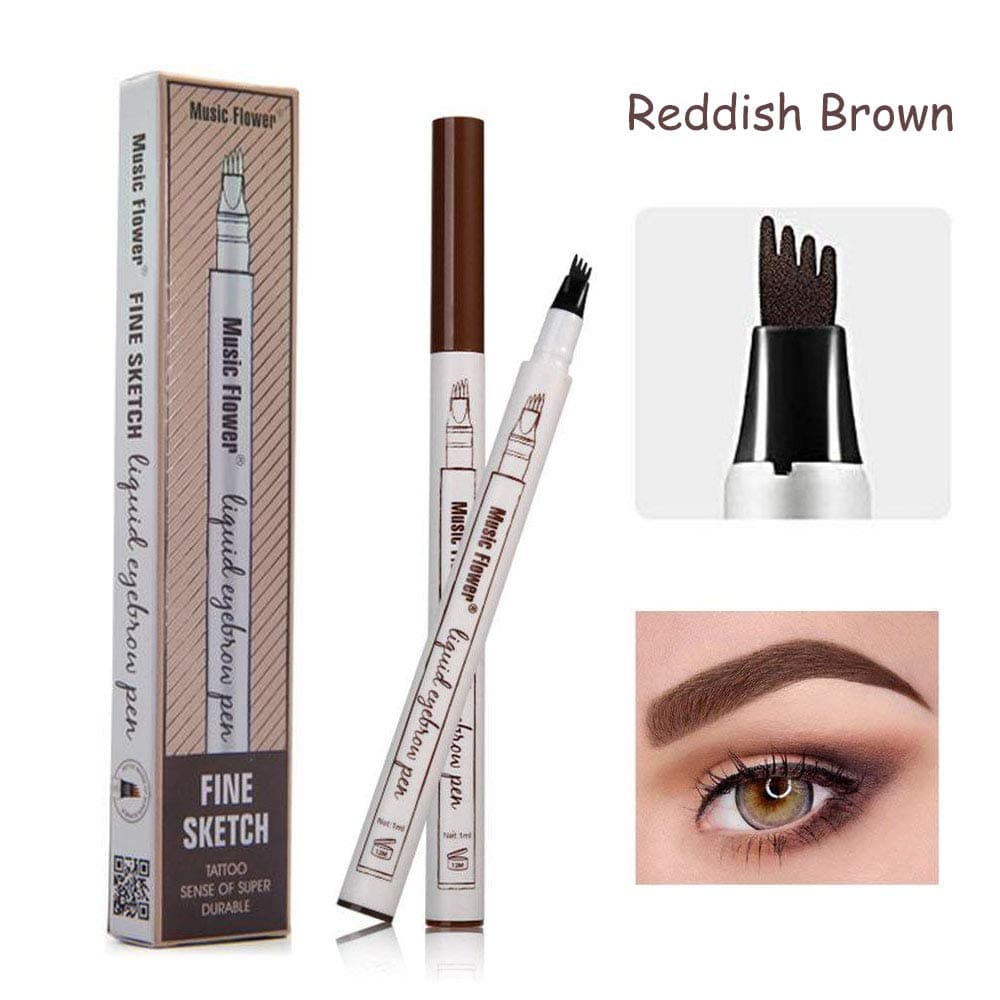 Eyebrow Tattoo Pen-LilyAngel Waterproof Microblading Eyebrow Pencil with a Micro-Fork Tip Applicator Creates Natural Looking Brows Effortlessly(Brown,1 pack)