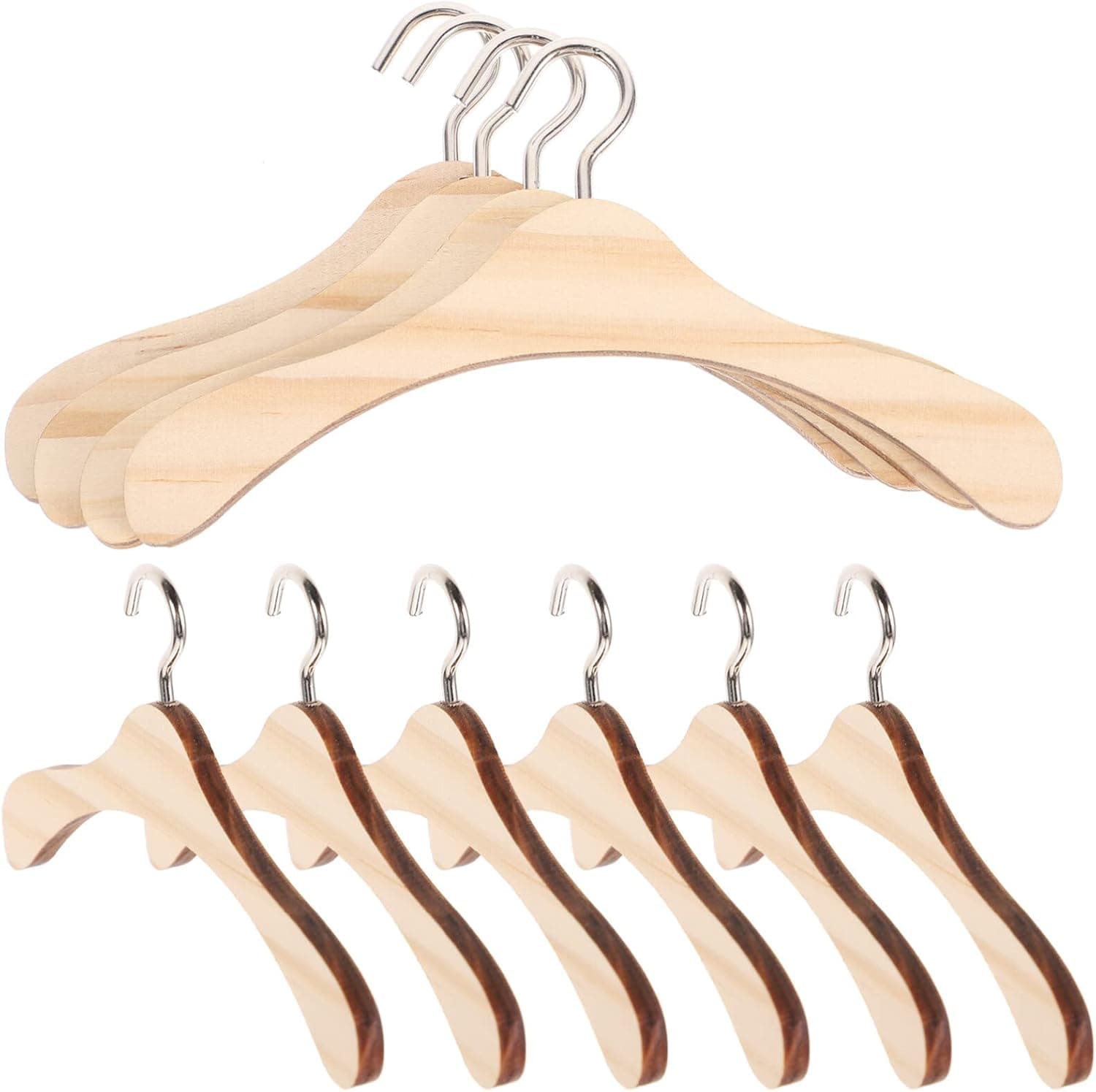 Wooden Clothes Hanger for 1/3 BJD Dolls Pack of 10