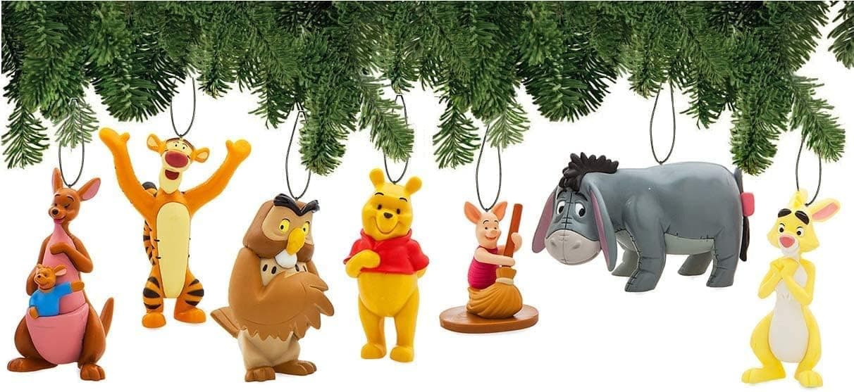 Winnie The Pooh Ornament Set Deluxe Polyvinyl Chloride, Christmas Holiday Tree Hanging Ornaments