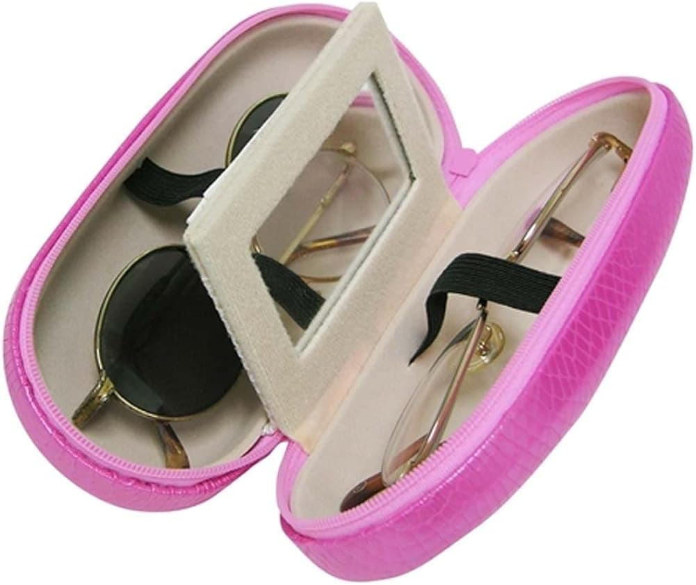 Lady Elegance Dual Eyeglass Case- Pink