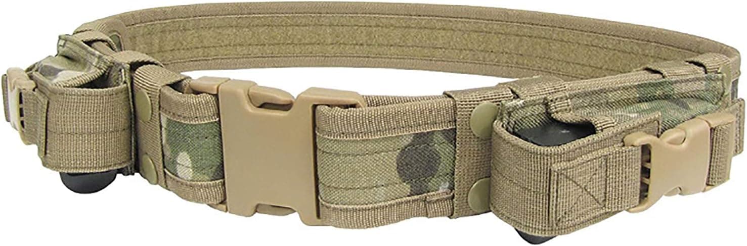 bebebao Ultimate Arms Gear M-1 Garand Rifle U.S Military WWII Reproduction Od Olive Drab Green 10 Pocket Utility Pouch Cartridge, 30-06 Ammunition Rounds Ammo Tool Heavy Duty Canvas Waist Belt
