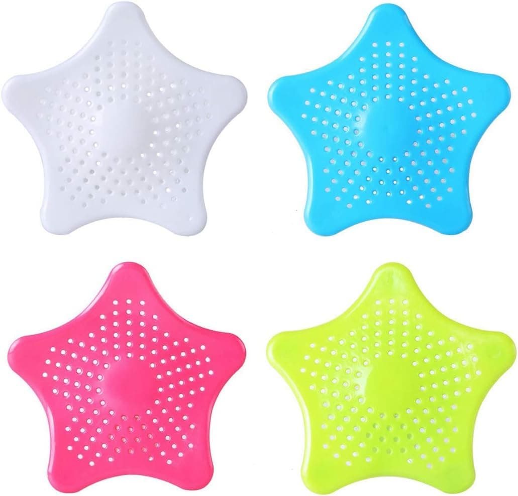 Afiken Bathtub Hair Catcher Snare and Strainer Shower Drain Stopper Hair Trap Hair Catcher Bathtub Drain Cover 4pcs
