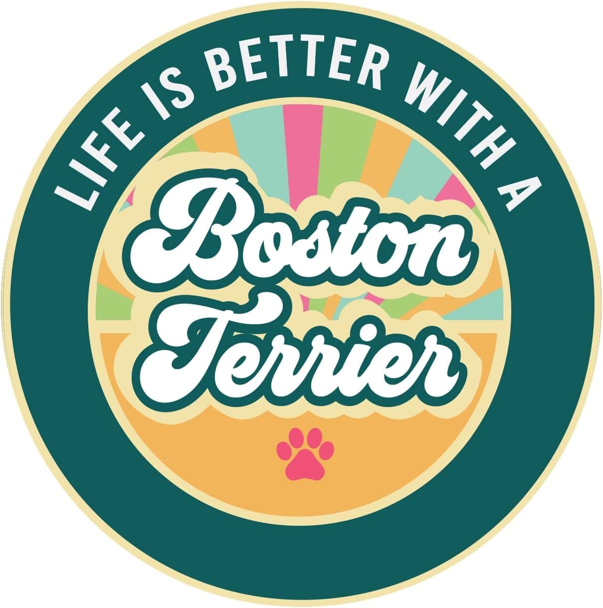Life is Better with A Boston Terrier Refrigerator Locker Car Magnet