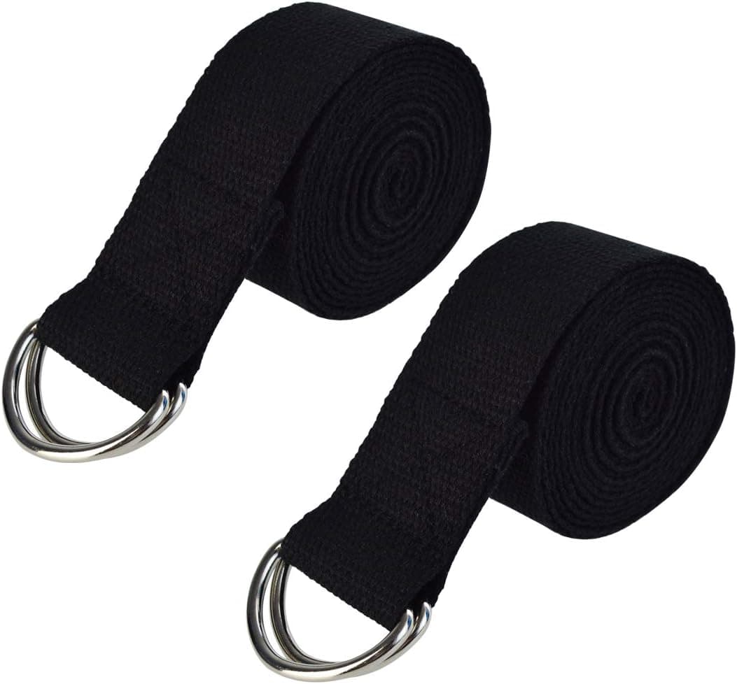 Tongcloud Yoga Strap 2Pcs (8ft) Cotton Exercise Straps Adjustable Yoga Straps for Stretching, Fitness, Physical Therapy