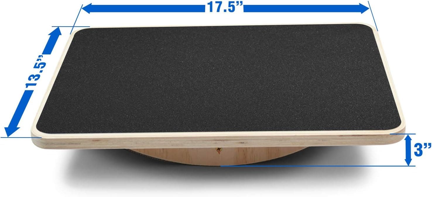 Yes4All Professional Rocker Balance Board for Physical Therapy - 17.5” Rocker Board, Rocker Wooden Balance Board for Standing Desk & Rehabilitation Exercises, Support up to 350lbs