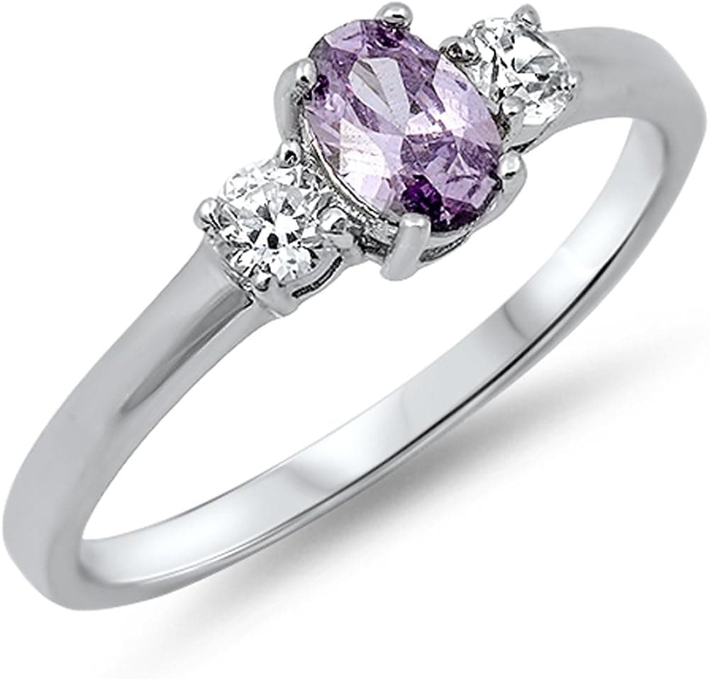 CHOOSE YOUR COLOR Sterling Silver Oval Ring