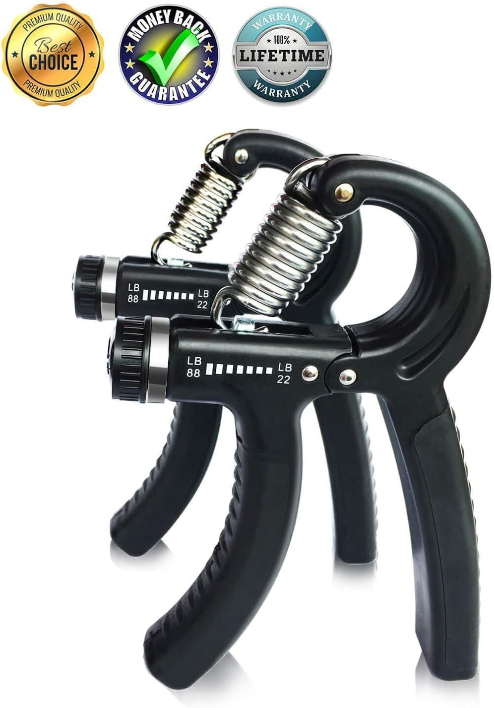 Taisk 2 Pack Hand Grip Strengthener - Adjustable and Portable Resistance 22-88 Lbs and Hand Exerciser Non-slip Hand Gripper to build hand and forearm strength back for Trainer Exerciser Athletes