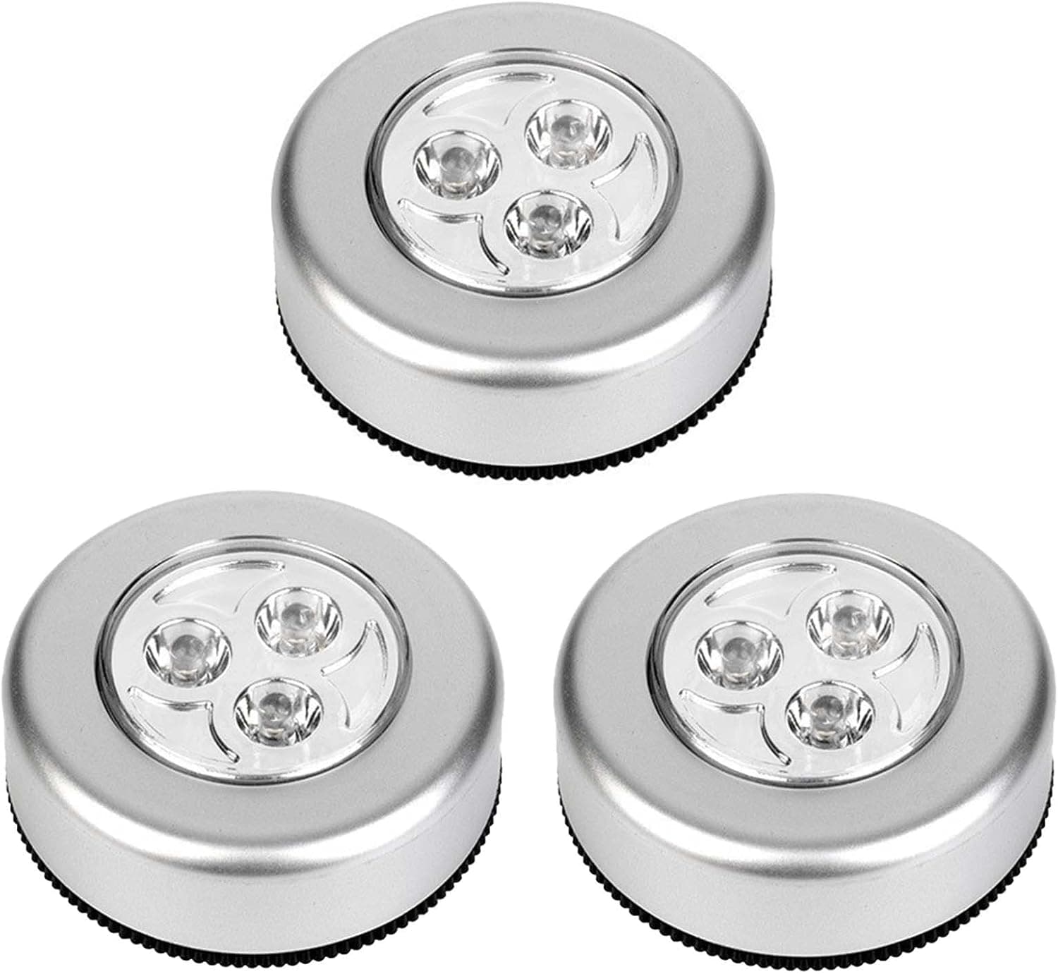 LiXiongBao 3 Pack LED Battery-Powered Touch Night Light Stick Tap Touch Lamp Stick-on Push Light for Closets, Cabinets, Counters, Hallway,Kitchen or Utility Rooms, Touch Light