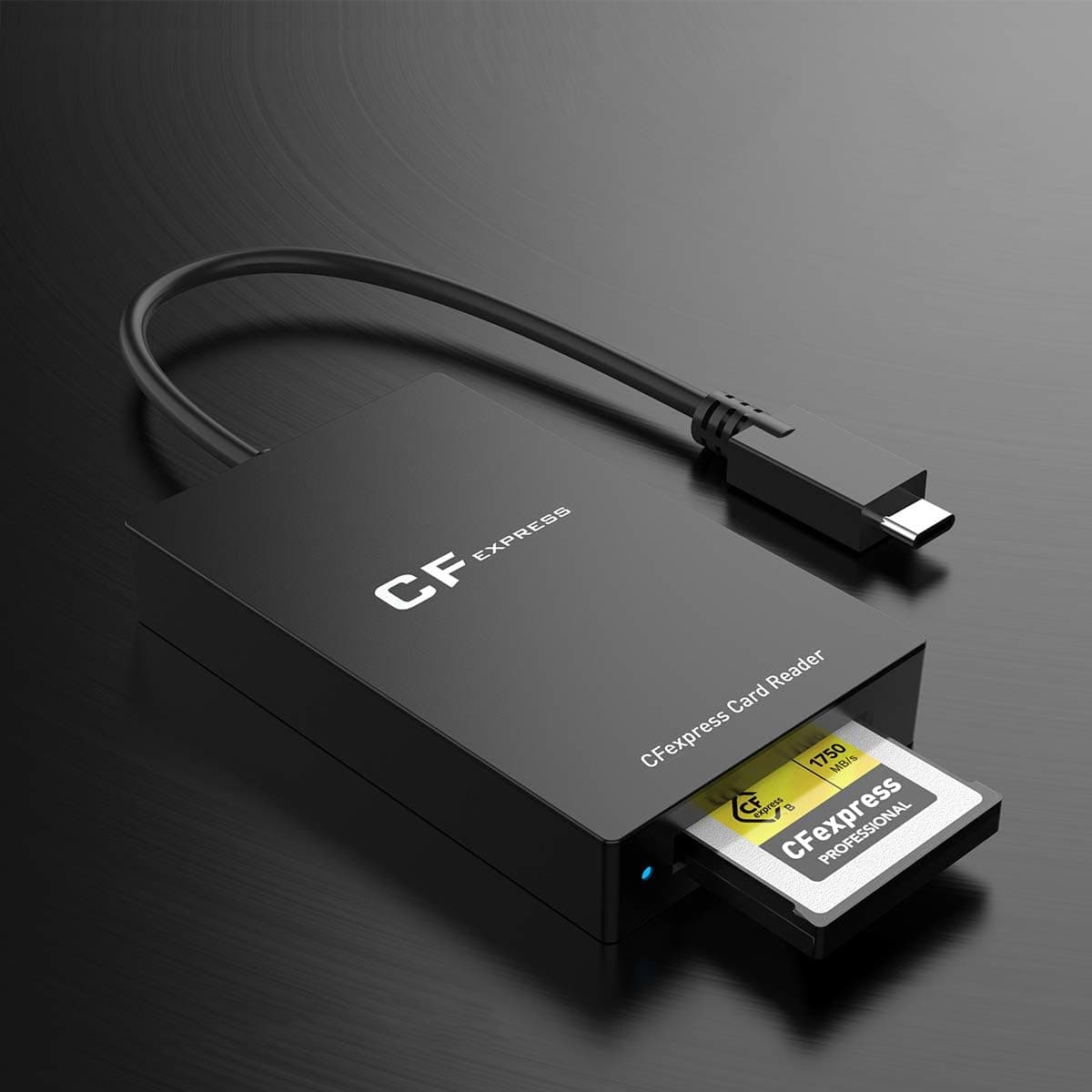 CFexpress Card Reader, Rocketek CFexpress Type B Memory Card USB 3.1 Gen 2 10Gbps Reader, Portable CFexpress Card Adapter, Thunderbolt 3 Port Connection Compatible with Windows, Mac OS, Linux