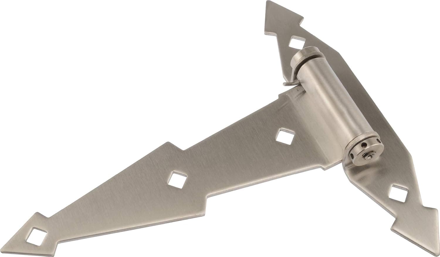 Hardware Essentials 853370 852225 Zinc-Plated Chain Bolt (6-inch) Ornamental Spring T-Hinge, Stainless Steel, 2 Pieces