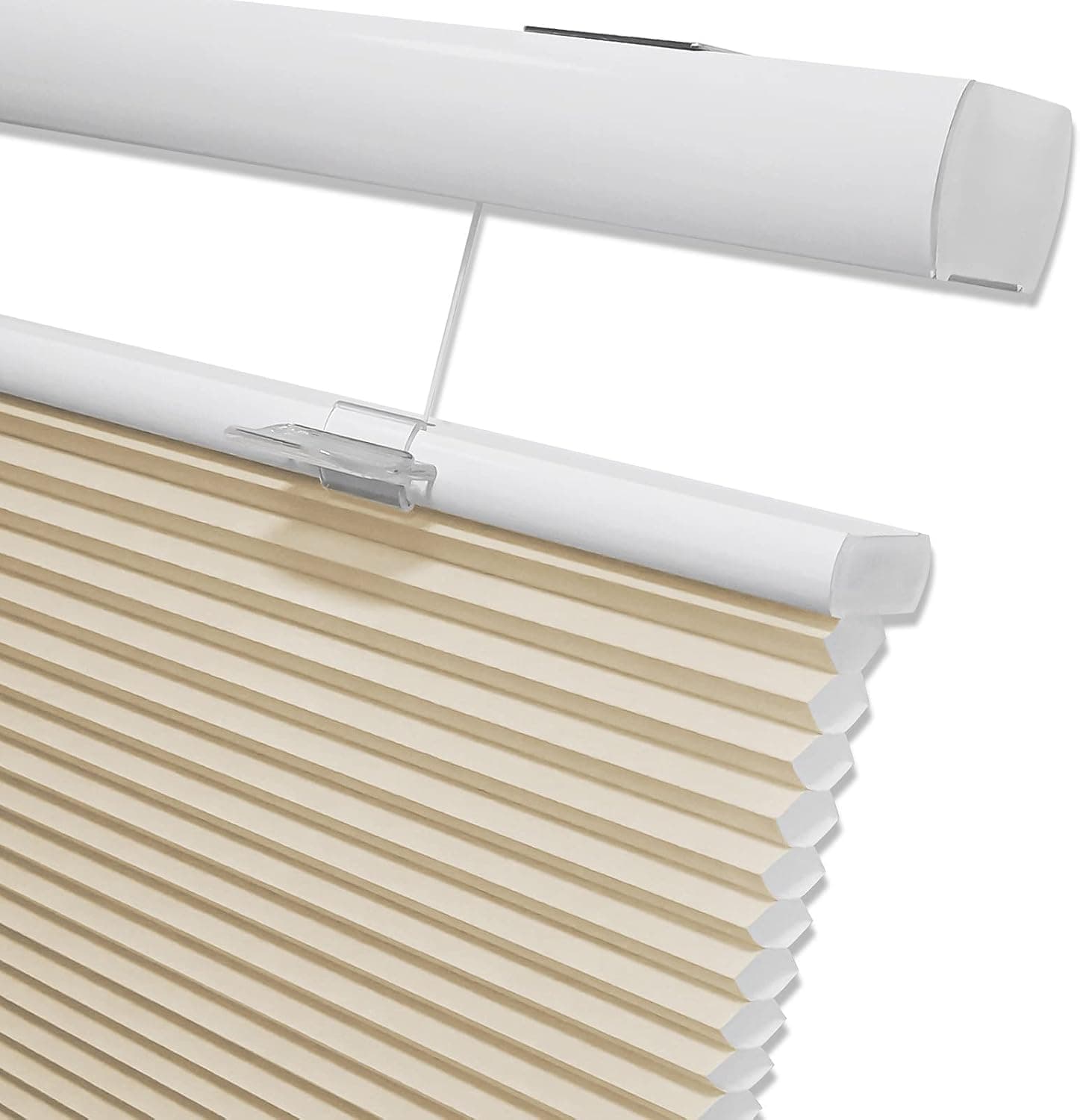 Keego Light Filtering Top Down Bottom Up Cordless Window Shades Blinds for Windows-Custom Cut to Size Window Blinds & Shades for Home Kitchen Bedroom Office (Beige, 40" W x 40" H)
