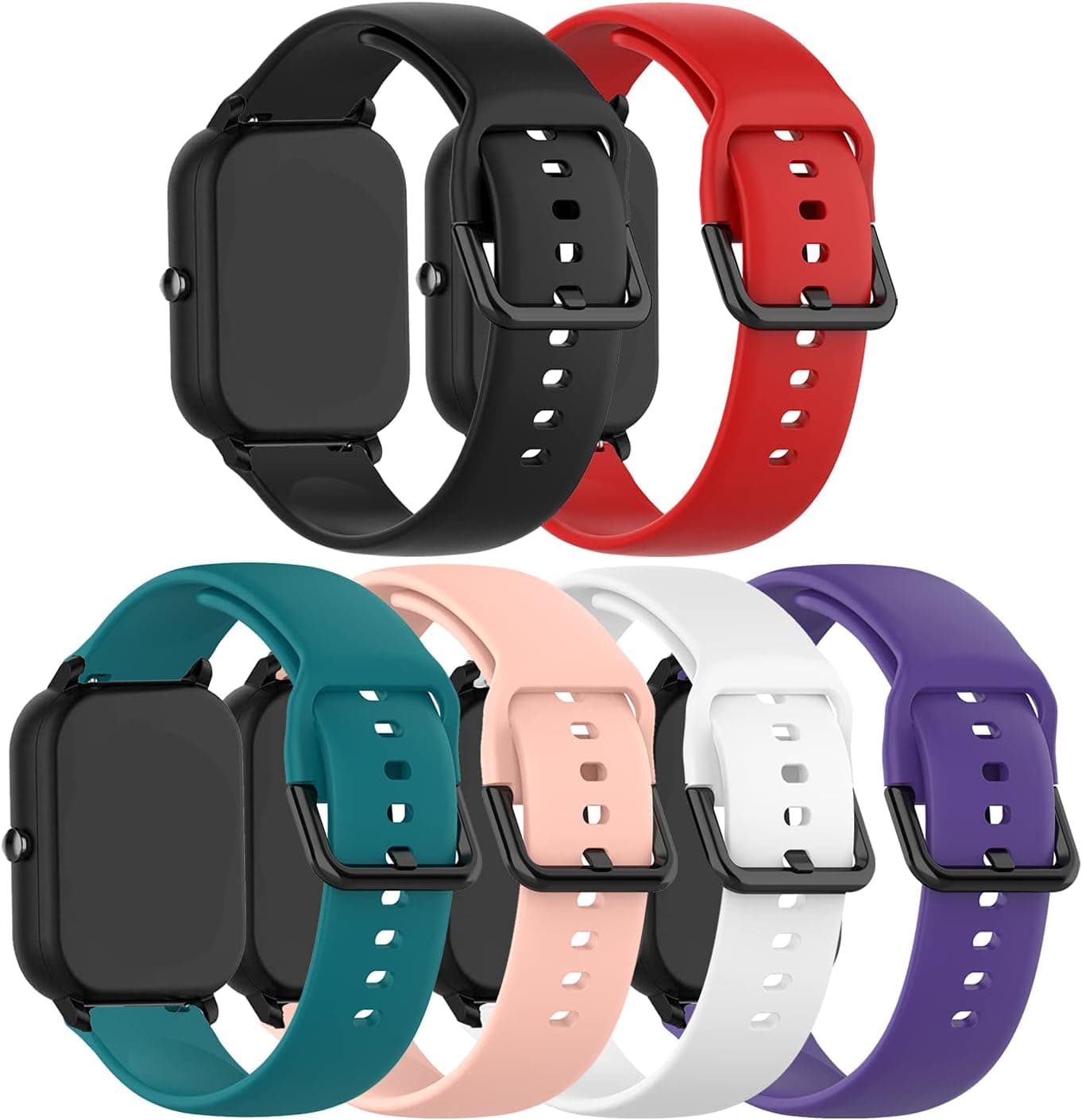 Bands Compatible with Pradory Replacement Wristbands Accessory Colourful Silicone Bracelet 6Pack Quick Release Strap Arm Bands for Pradory 2022 Version, Soft and Durable