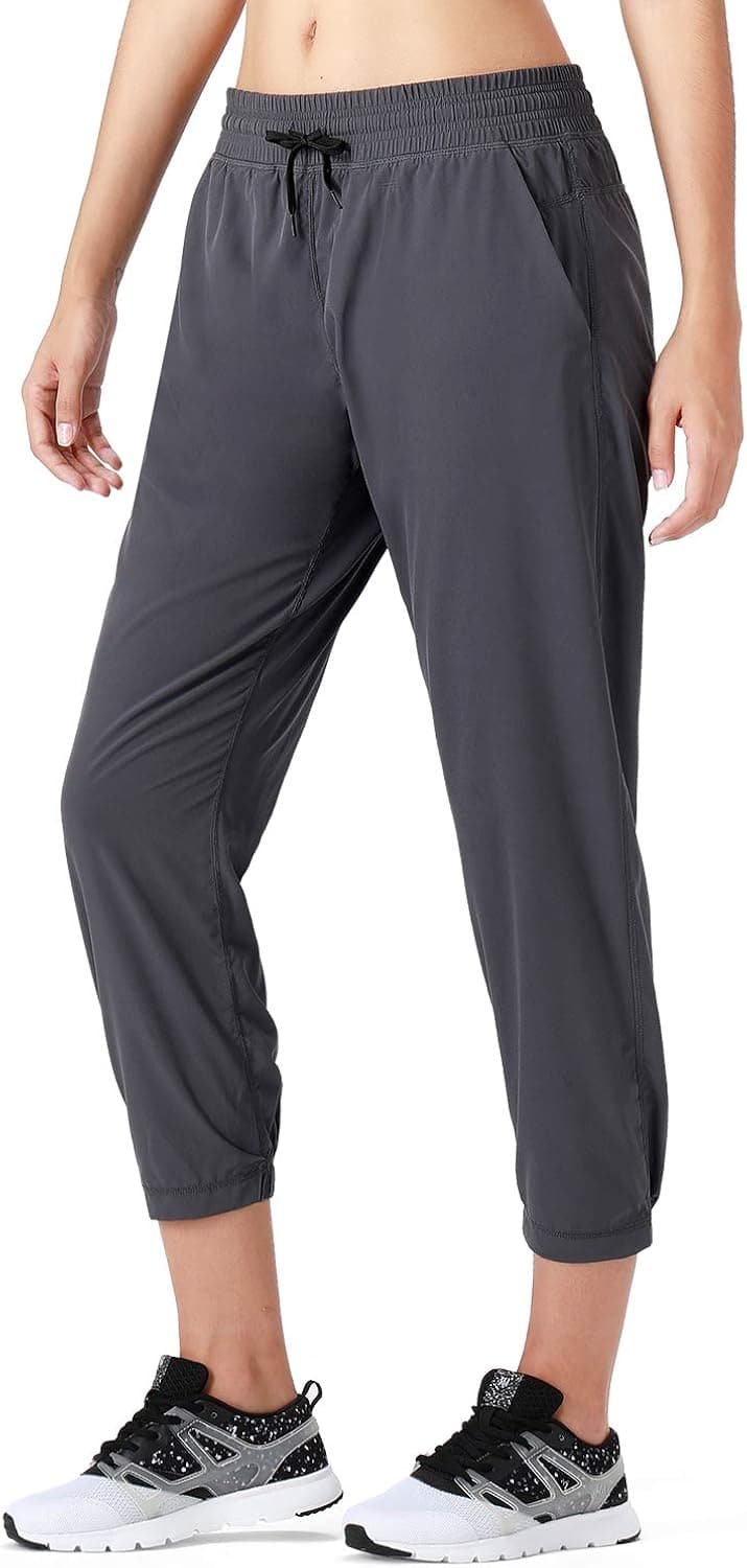 XGEAR Women's Sweatpants Capri Pants Jogger Running Pants UPF 50+ Outdoor Pants Lounge Loose Fit Drawstring