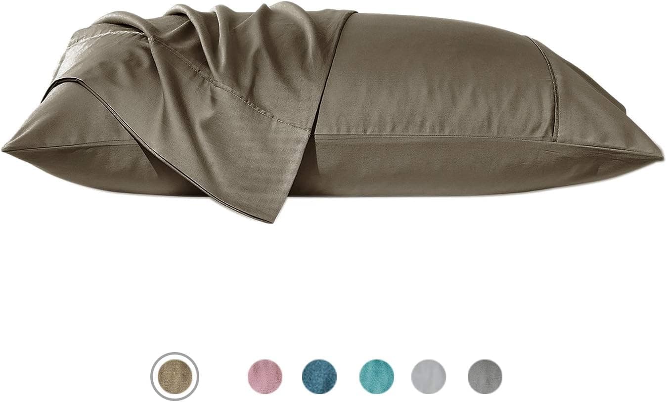 COUCOU HOME Bedding Soft Pillowcase, Envelop Closure Pillow Case Set of 2 (Taupe, Queen ,20 "x 30")
