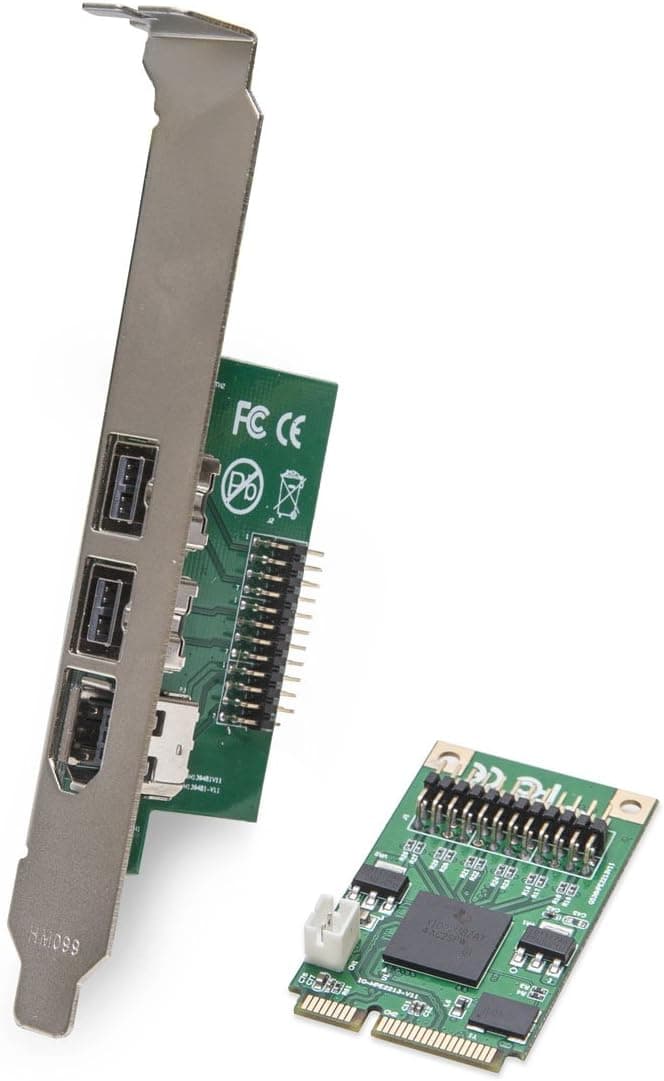 I/O CREST FireWire 800 (9-Pin) IEEE 1394b 2 Port and Firewire 400 (6-Pin) IEEE 1394a 1 Port to Mini PCIe Controller Card