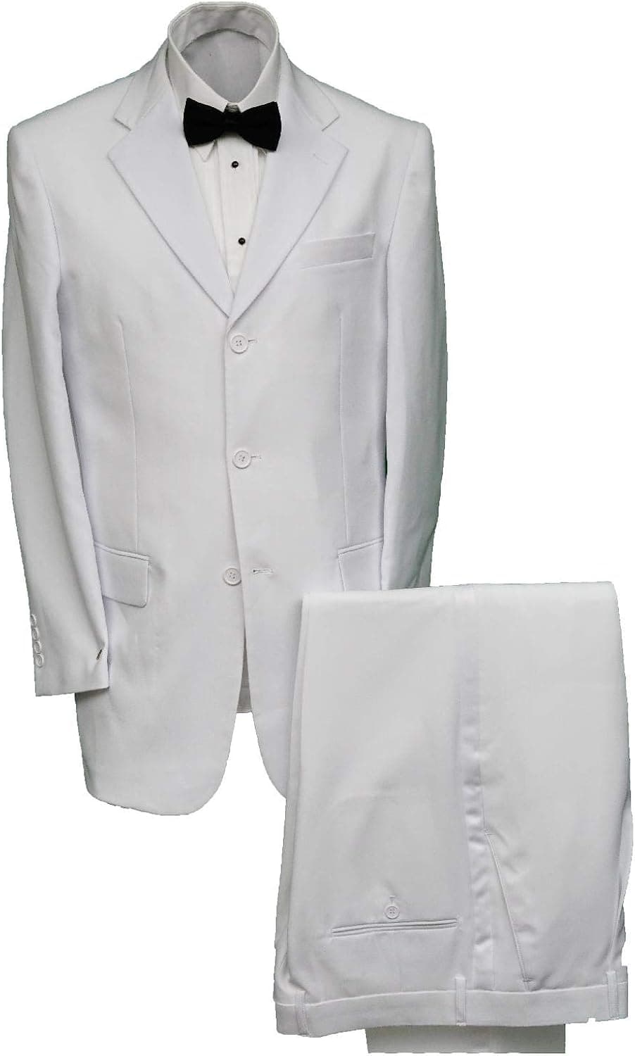 New Men's 3 Button Single Breasted White Dress Suit