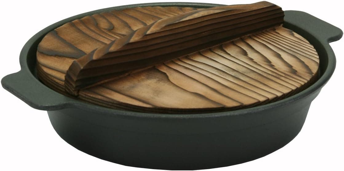 Japanese Sukiyaki Pot with Wood Lid for One Serving
