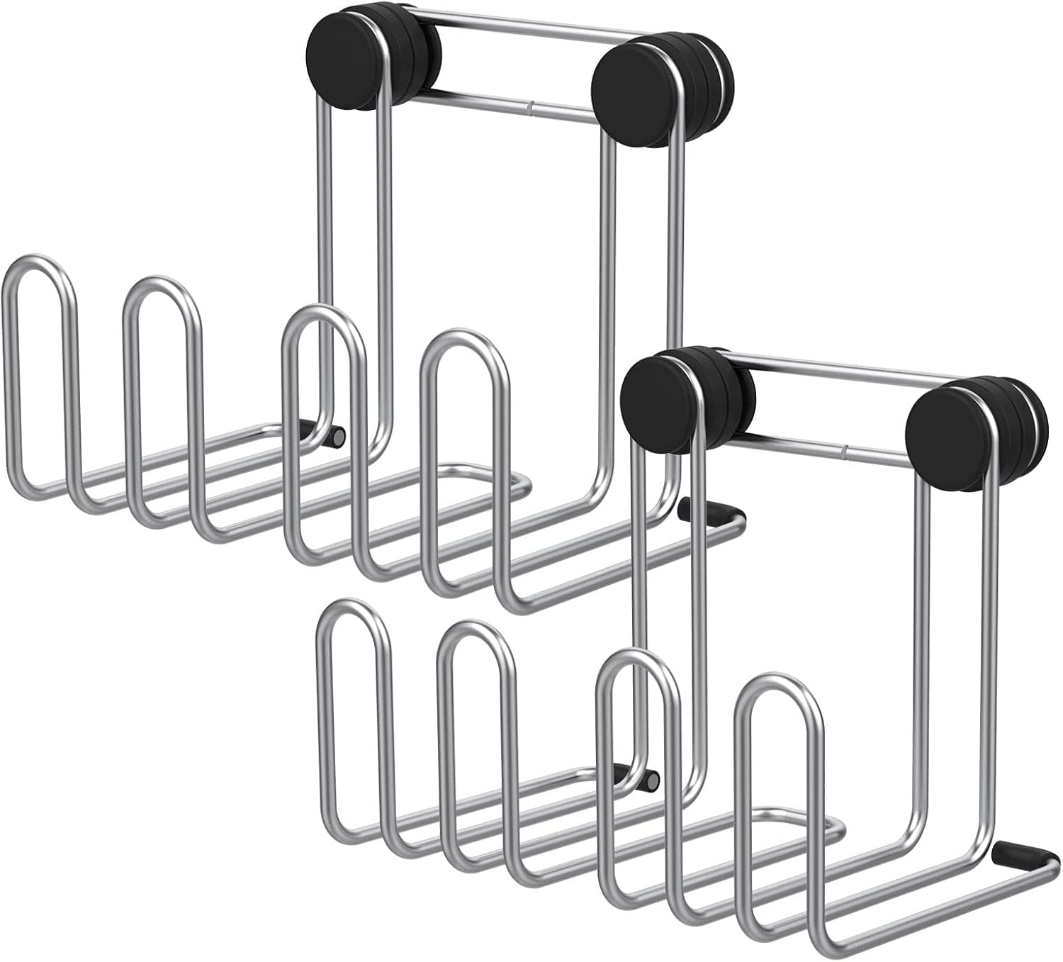 Smart&Cool Upgraded Magnetic Sponge Holder for Case Iron Kitchen Sink, Contains 4 Outside Magnets for Thin Stainless Steel Sink, Stainless Steel, 5.1'', 2 Pack