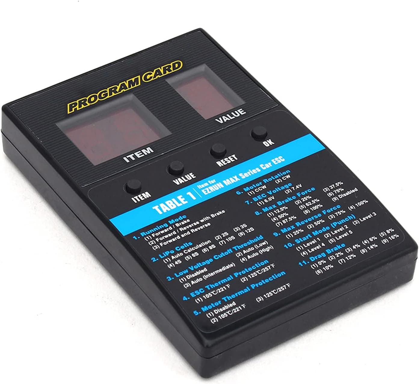 Xiangtat Hobby Wing RC Car Program Card LED Program Card Box for XERUN and EZRUN Series Car Brushless ESC