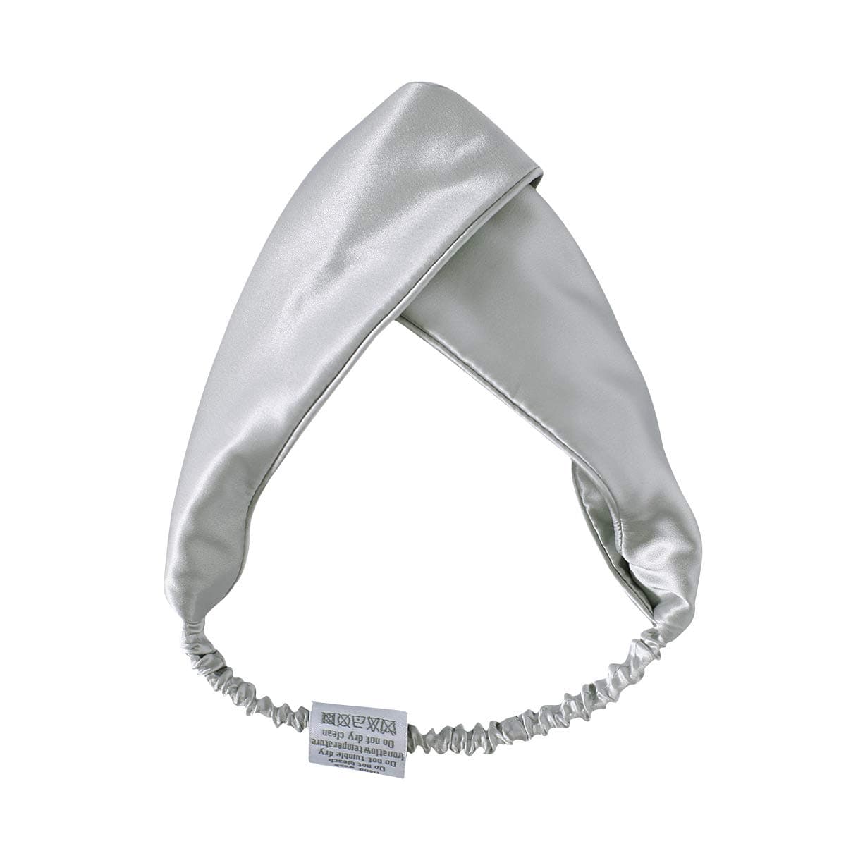 ZIMASILK 22Momme Pure Mulberry Silk Headband for Women & Girl with Silk Bordure Hemming, Elastic Twisted Head Hair Wrap Accessory Turban for Daily Hair Fashion or Sports (Light Grey)