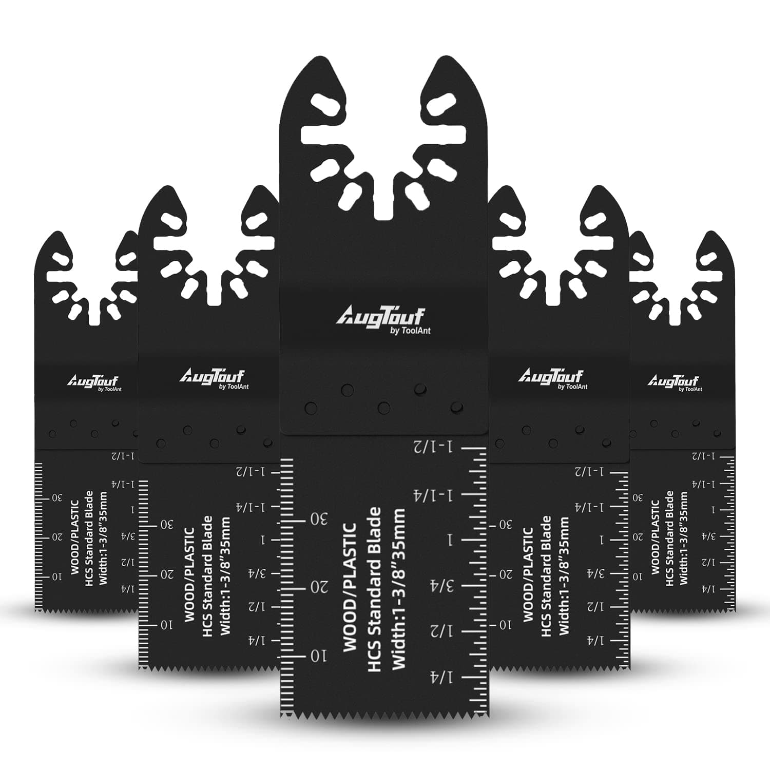 Oscillating Saw Blades 5PCS, Multitool Blades for Wood, Nails, Plastic, Universal High Carbon Steel Multi Tool Blades with Quick Release Design